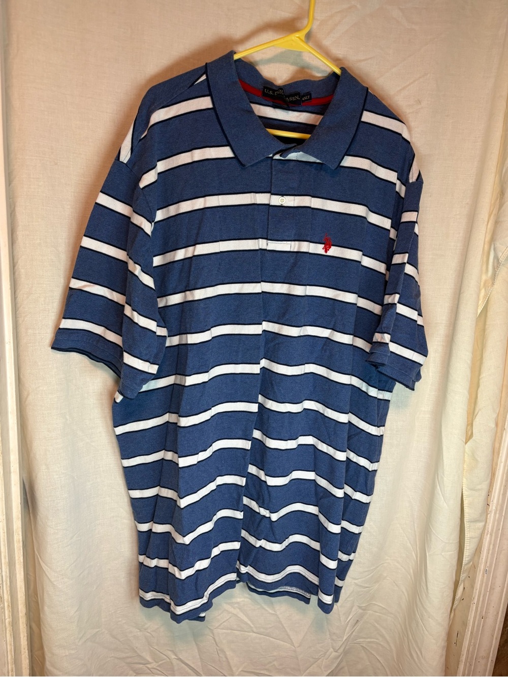 US Polo Assn. Polo Shirt Mens Tall 4XLT Blue Luxury Feel High Low Collared